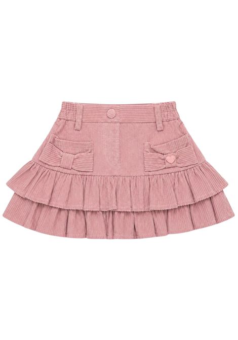 Gonna neonata rosa in velluto Monnalisa | 37F7006852/ANROSA
