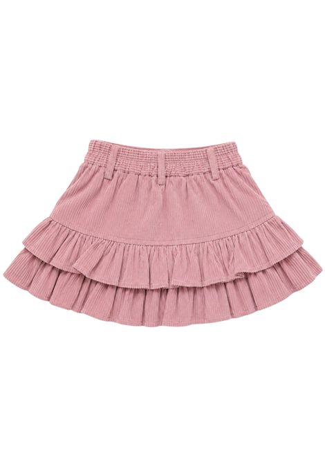 Pink velvet baby skirt Monnalisa | 37F7006852/ANROSA