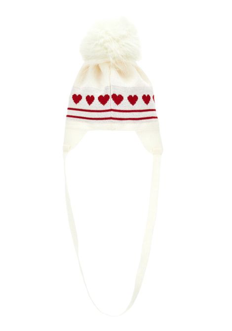 Cream wool baby hat Monnalisa | 39F0096079/ANPANNA