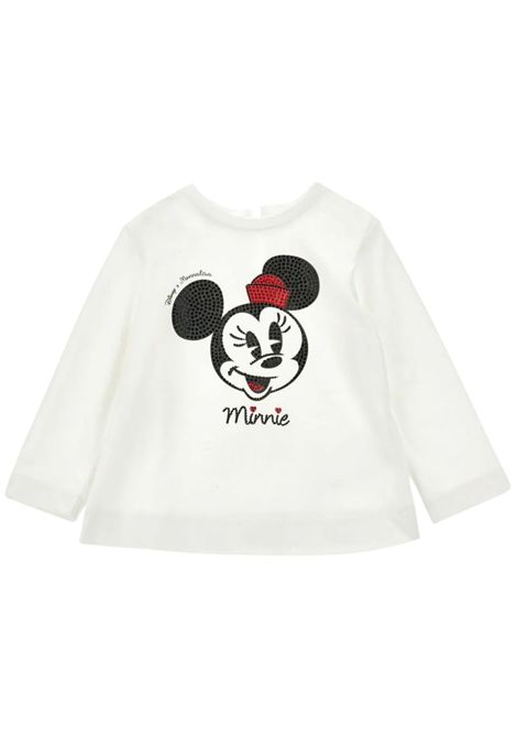 T-shirt neonata panna in cotone Monnalisa | 39F6106005/ANPANNA