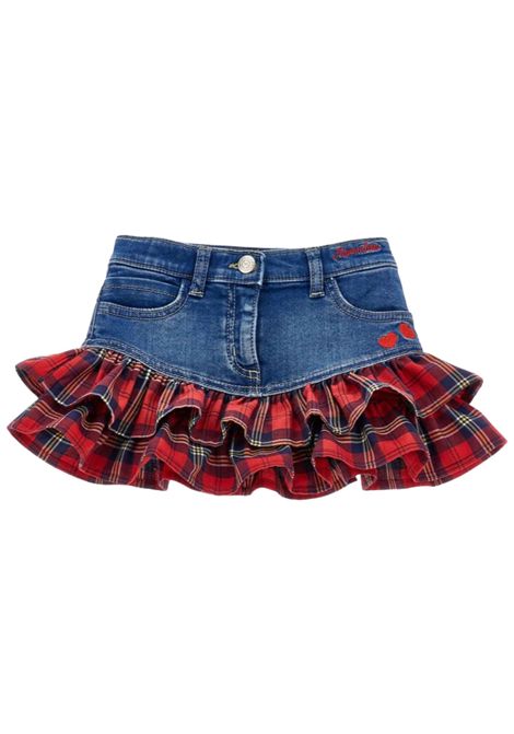 Gonna bambina in cotone denim Monnalisa | 39F7026043/MADENIM/ROSSA