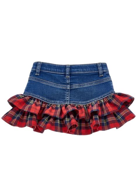 Gonna bambina in cotone denim Monnalisa | 39F7026043/MADENIM/ROSSA