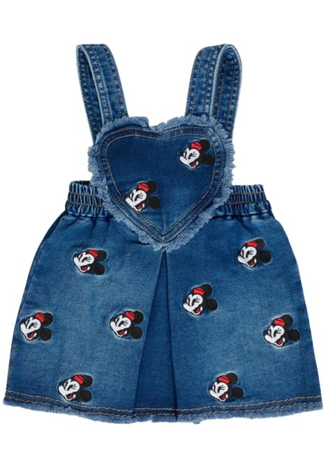 Salopette neonata in cotone denim Monnalisa | 39F7036043/ANDENIM