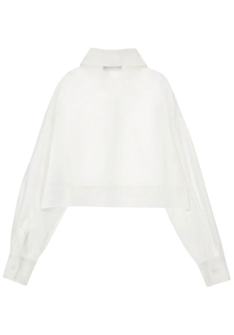 White cotton shirt for girls Monnalisa | 41F3006116/ANBIANCO