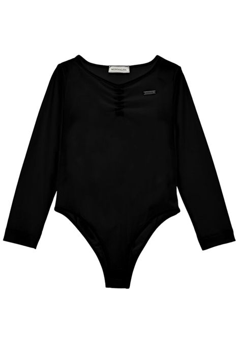 Body bambina nero in cotone Monnalisa | 41F612/ANNERO