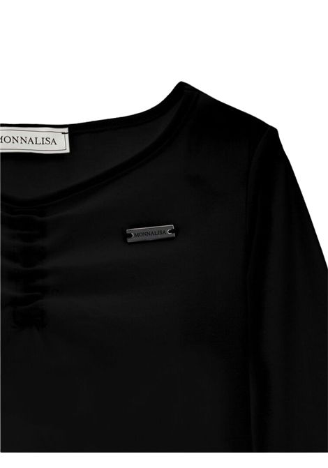 Body bambina nero in cotone Monnalisa | 41F612/ANNERO