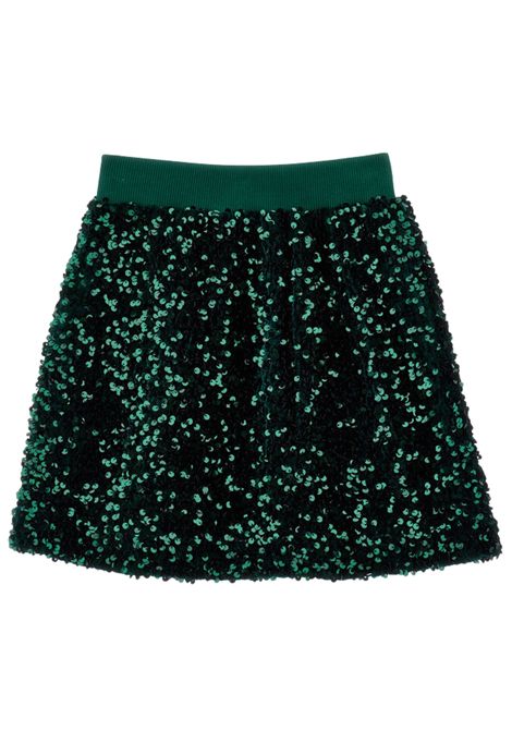Gonna bambina verde in paillettes Monnalisa | 49F7016049/ANVERDE