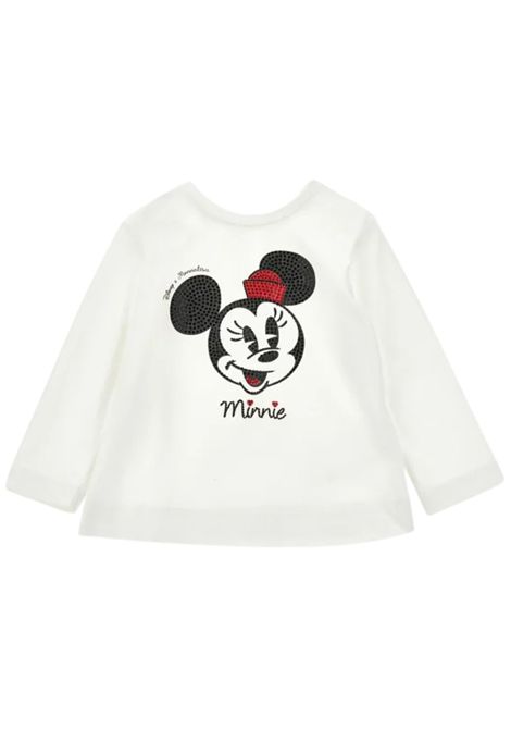 T-shirt neonata bianca in cotone Monnalisa | 6005/MABIANCO