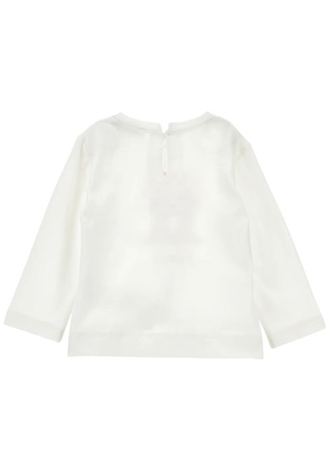 T-shirt neonata bianca in cotone Monnalisa | 6005/MABIANCO