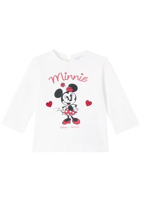 T-shirt neonata bianca in cotone Monnalisa | 60055/MABIANCO