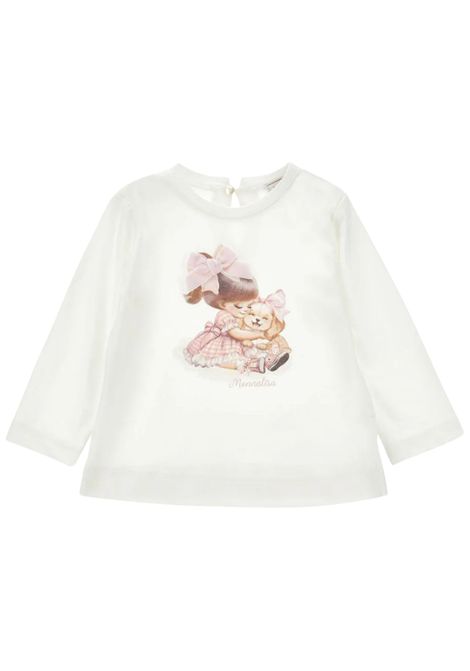 T-shirt neonata panna in cotone Monnalisa | 69F6026005/ANPANNA