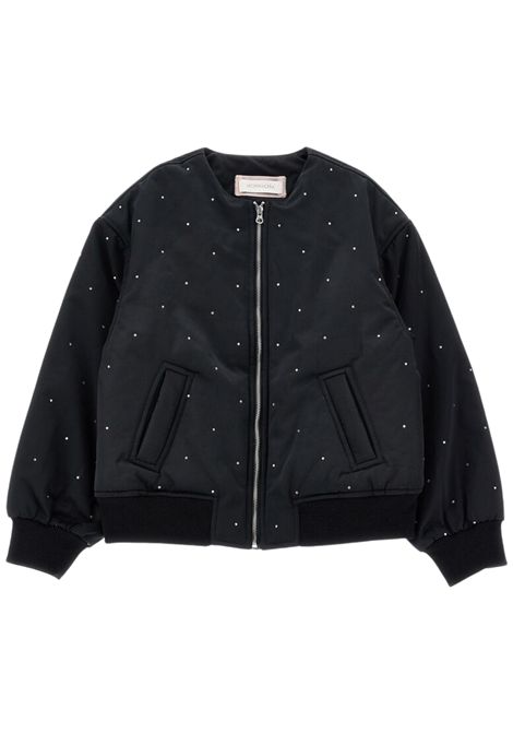 Giubbino bambina nero con strass Monnalisa | 79F1006024/ANNERO