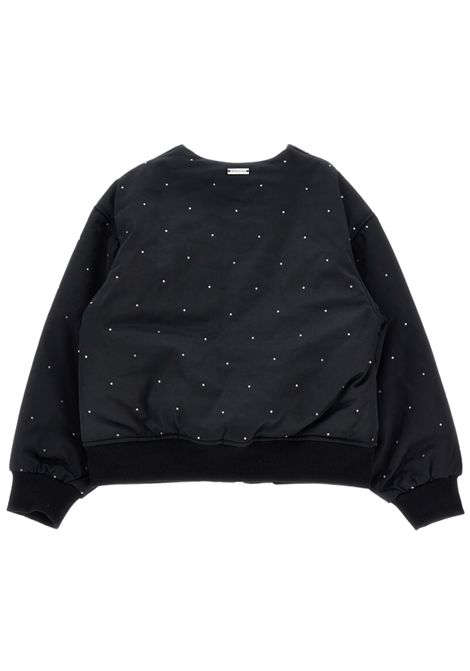 Giubbino bambina nero con strass Monnalisa | 79F1006024/ANNERO