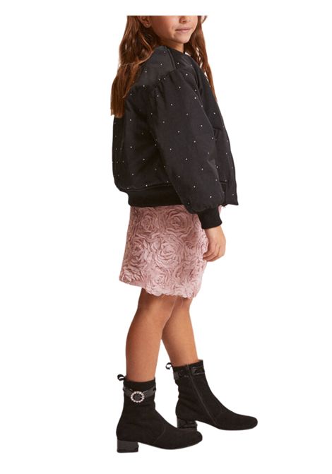 Giubbino bambina nero con strass Monnalisa | 79F1006024/ANNERO