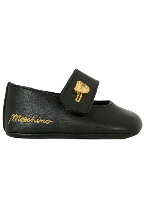 Black leather baby ballerina Moschino | 81803/PIANERO