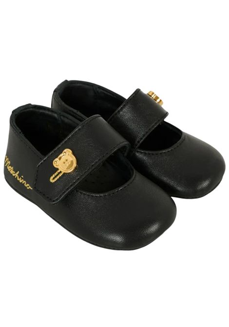 Black leather baby ballerina Moschino | 81803/PIANERO