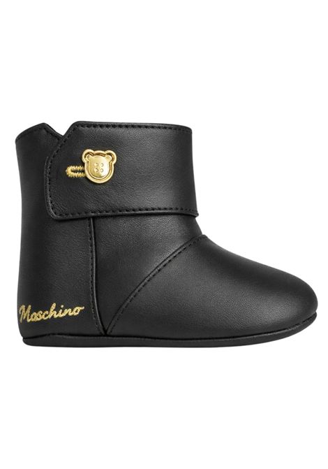 Black leather baby shoes Moschino | 81814/PIANERO