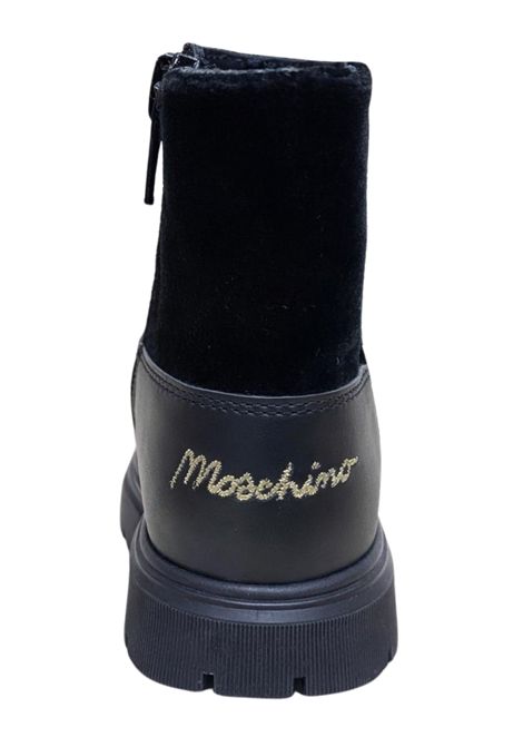 Anfibio bambina nero in pelle Moschino | 81868/PIANERO