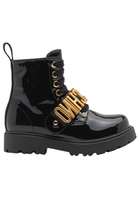 Black leather ankle boots for girls Moschino | 81875/PIANERO
