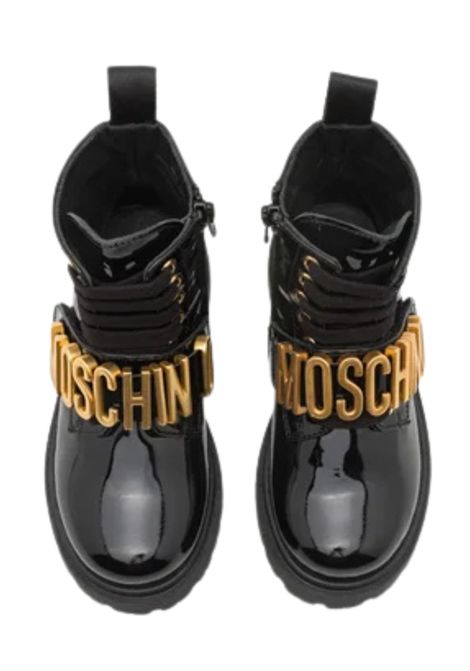 Black leather ankle boots for girls Moschino | 81875/PIANERO