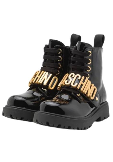 Black leather ankle boots for girls Moschino | 81875/PIANERO