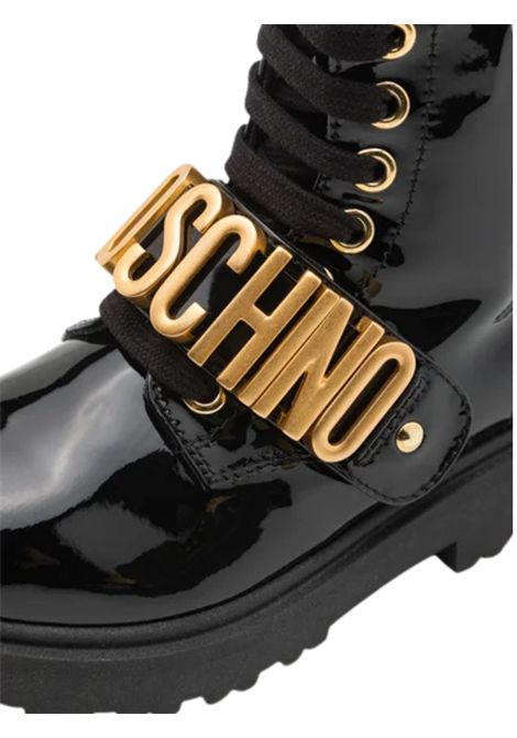 Black leather ankle boots for girls Moschino | 81875/PIANERO