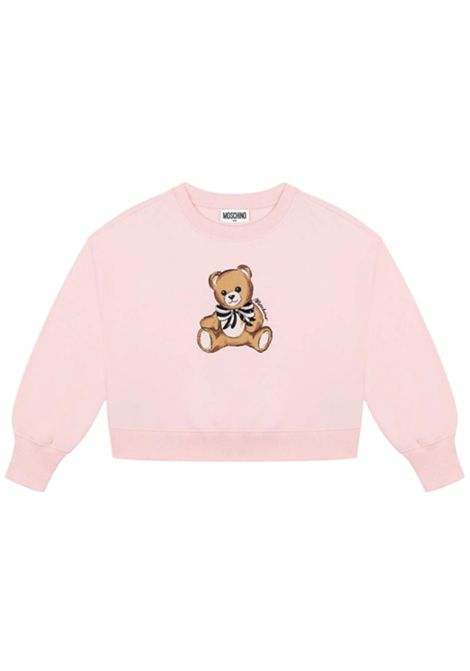 Pink cotton sweatshirt for girls Moschino | HDF06G/CEROSA