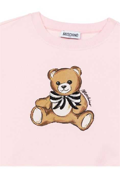 Pink cotton sweatshirt for girls Moschino | HDF06G/CEROSA