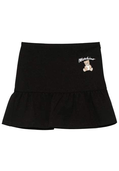 Black viscose skirt for girls Moschino | HDJ03W/CENERO