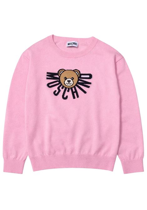 Maglione bambina in lana e cotone Moschino | HUW01A/CEROSA