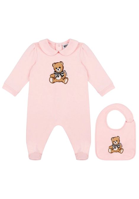Pink cotton baby girl set Moschino | MDY01A/CEROSA