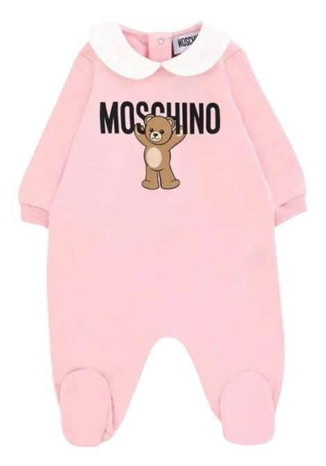 Pink cotton baby romper Moschino | MXY037/CEROSA