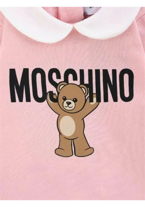 Pink cotton baby romper Moschino | MXY037/CEROSA