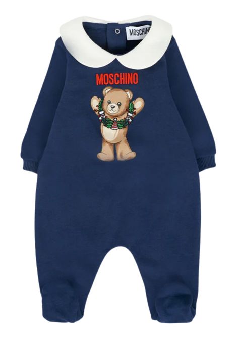 Tutina neonato blu in cotone Moschino | MYY037/CEBLU