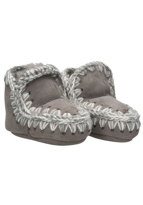 Gray suede Eskimo shoes for newborns Mou | FI101000A/PIAGRIGIO