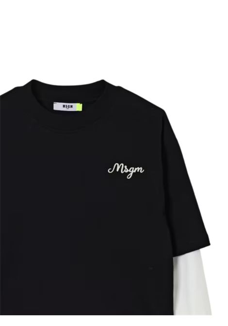 T-shirt bambino nera in cotone MSGM | F5MSJBTH257/CENERO