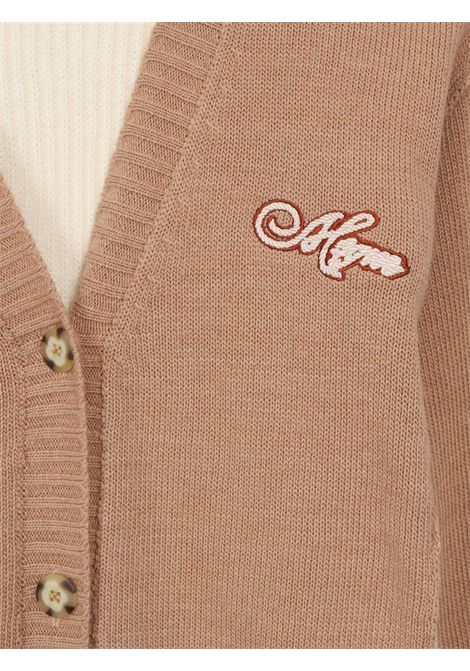 Cardigan bambino beige in lana MSGM | F5MSJGCA076/CEBEIGE