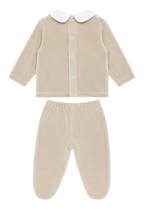 Completo neonato beige in velluto NANAN | CON050BEIGE