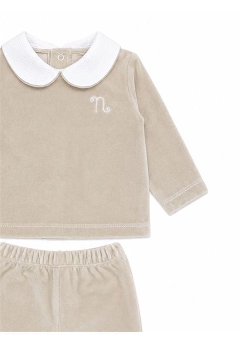 Completo neonato beige in velluto NANAN | CON050BEIGE