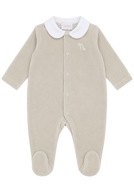 Tutina neonato beige in velluto NANAN | CON051BEIGE