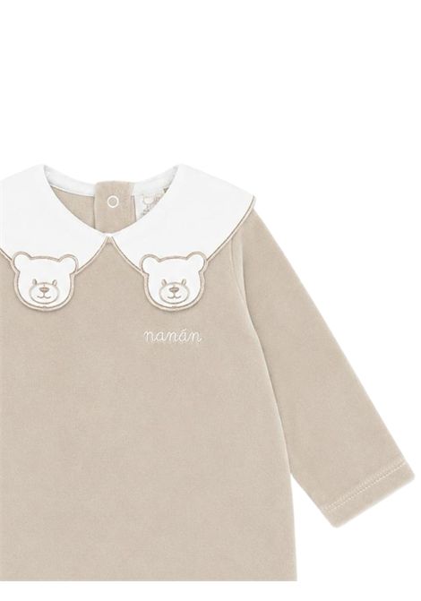 Tutina neonato beige in velluto NANAN | CON055BEIGE