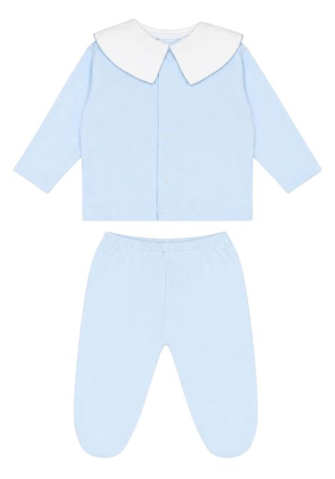 Completo neonata azzurro in velluto NANAN | CON057AZZURRO