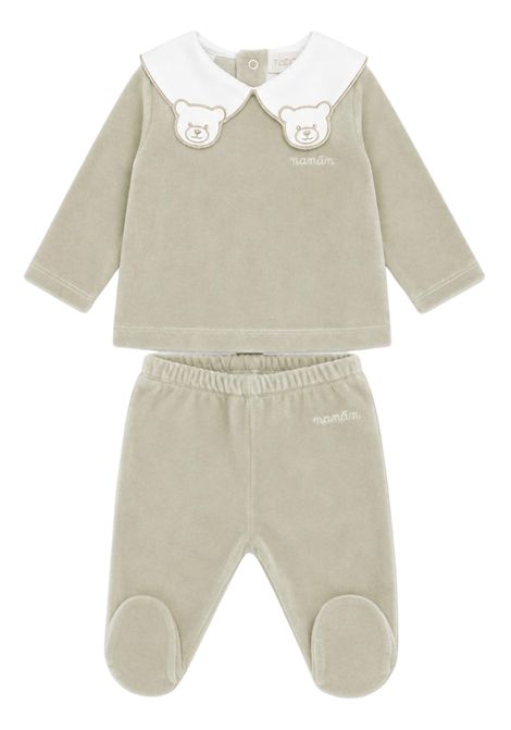 Completo neonata beige in velluto NANAN | CON057BEIGE