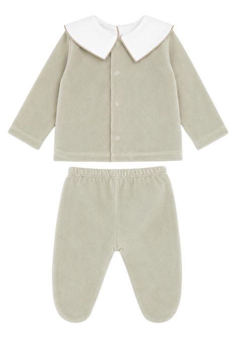 Completo neonata beige in velluto NANAN | CON057BEIGE