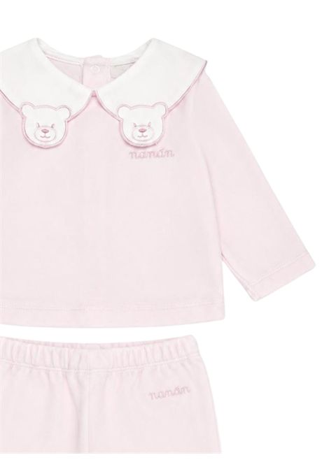 Completo neonata rosa in velluto NANAN | CON057ROSA