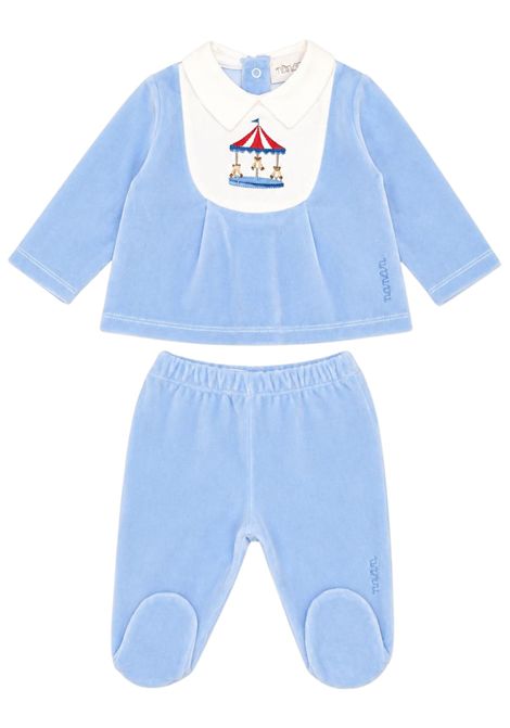 Blue velvet baby boy set NANAN | I25128AZZURRO