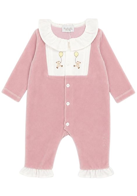 Pink velvet baby romper NANAN | I25433ROSA