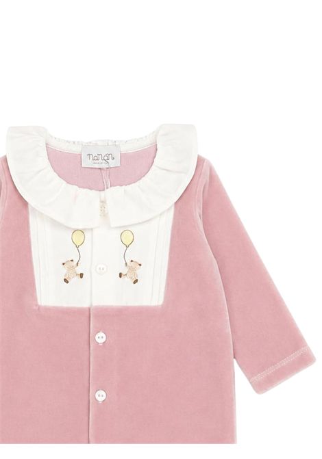 Pink velvet baby romper NANAN | I25433ROSA