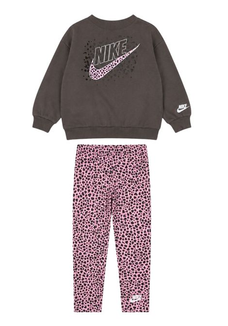 Completo bambina beige/rosa in cotone Nike | 36N432/DEBBEIGE/ROSA