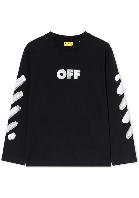 T-shirt bambino nera in cotone OFF WHITE | AB001F5J0021/MANERO